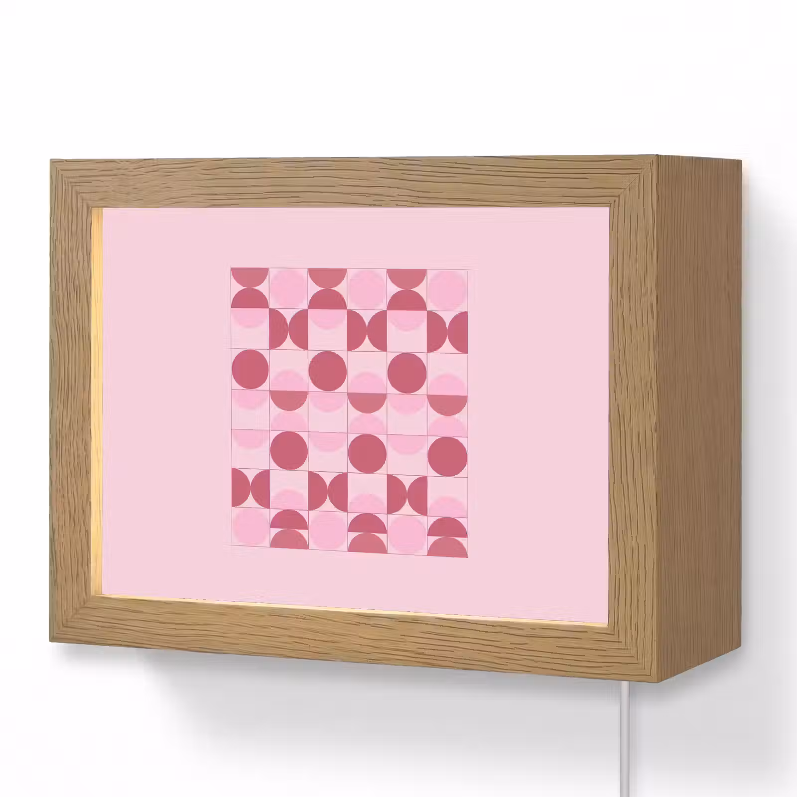 Lightbox - Wandlamp - Abstract - Geometrisch - Cirkels - Roze - Modern — 1