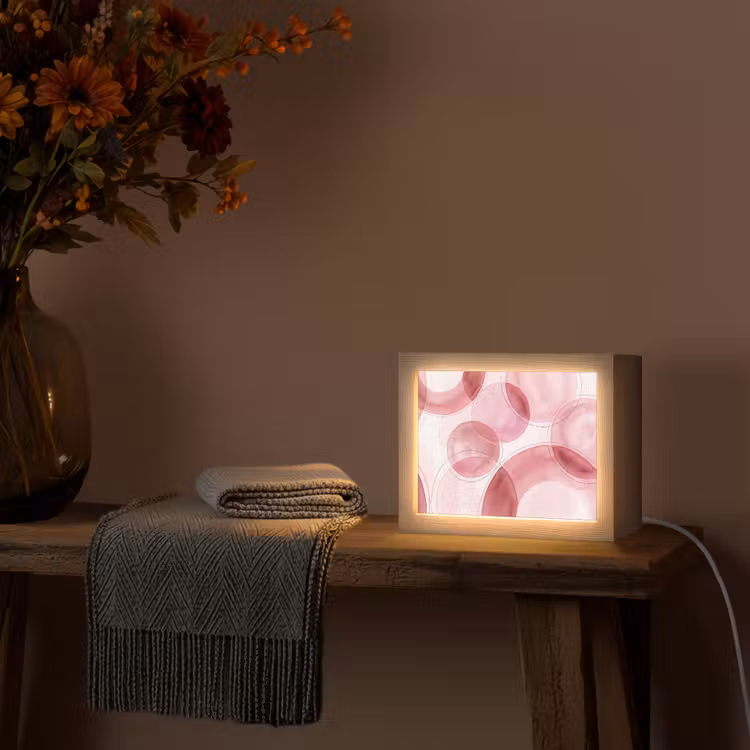 Lightbox - Wandlamp - Abstract - Cirkels - Modern - Roze - Kunst — 5