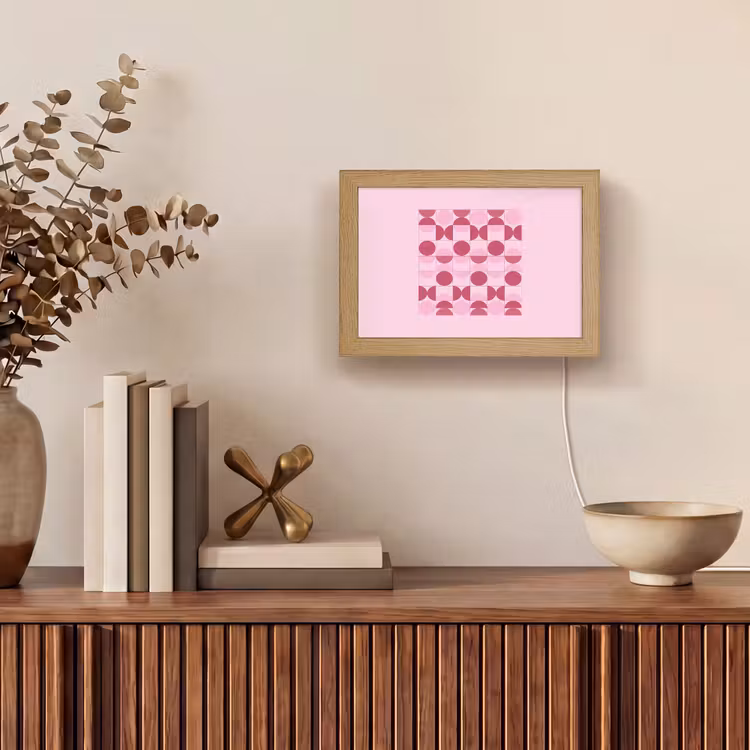 Lightbox - Wandlamp - Abstract - Geometrisch - Cirkels - Roze - Modern — 4