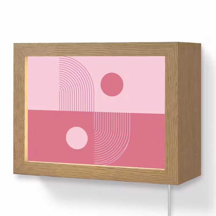 Lightbox - Wandlamp - Geometrie - Patroon - Abstract - Roze - Modern — 1