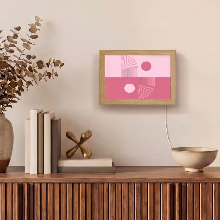 Lightbox - Wandlamp - Geometrie - Patroon - Abstract - Roze - Modern — 4