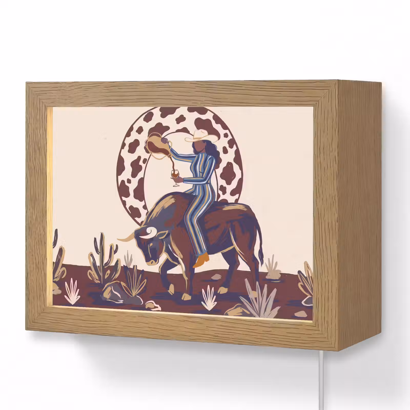 Lightbox - Wandlamp - Mensen - Dieren - Cowboy - Abstract - Kleurrijk — 1