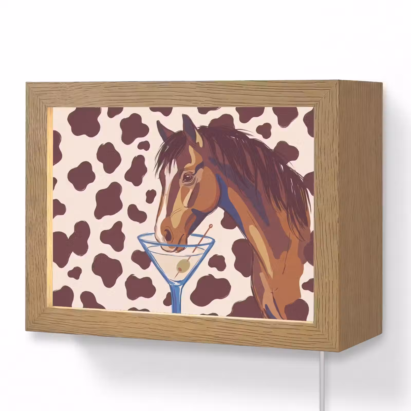 Lightbox - Wandlamp - Paard - Martini - Dieren - Abstract - Bruin — 1