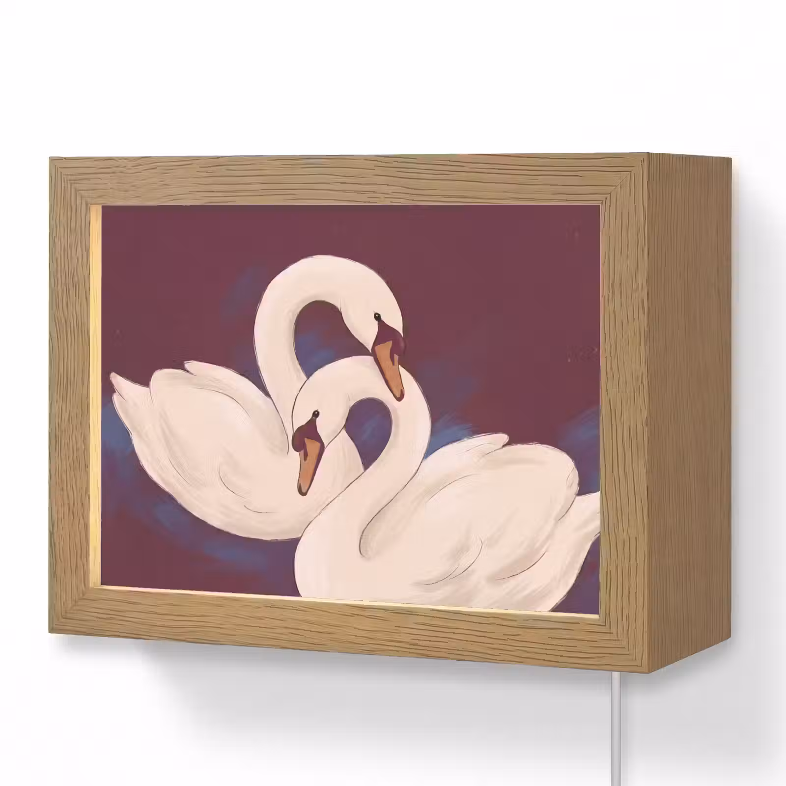 Lightbox - Wandlamp - Vogel - Koppel - Liefde - Abstract - Wit — 1