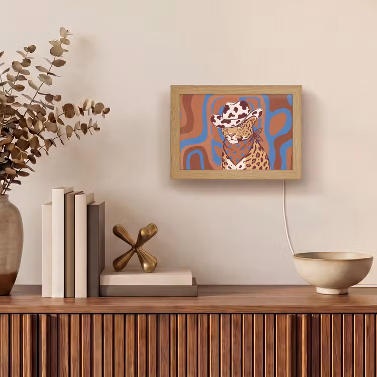Lightbox - Wandlamp - Dieren - Cowboyhoed - Modern - Illustratie - Bruin — 4