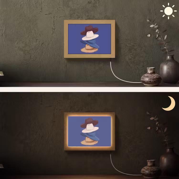 Lightbox - Wandlamp - Hoeden - Gestapeld - Mode - Kleurrijk - Illustratie — 3