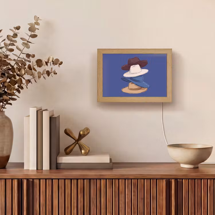 Lightbox - Wandlamp - Hoeden - Gestapeld - Mode - Kleurrijk - Illustratie — 4