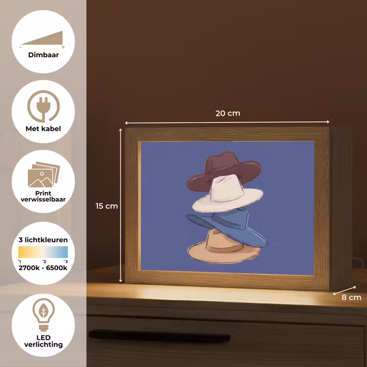 Lightbox - Wandlamp - Hoeden - Gestapeld - Mode - Kleurrijk - Illustratie — 9