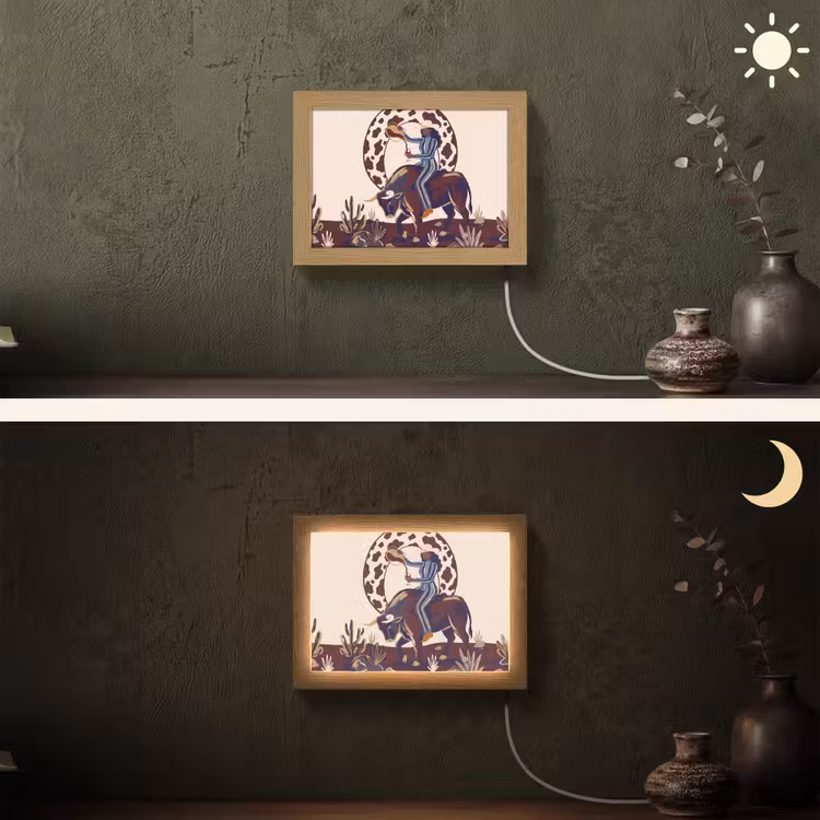 Lightbox - Wandlamp - Mensen - Dieren - Cowboy - Abstract - Kleurrijk — 3