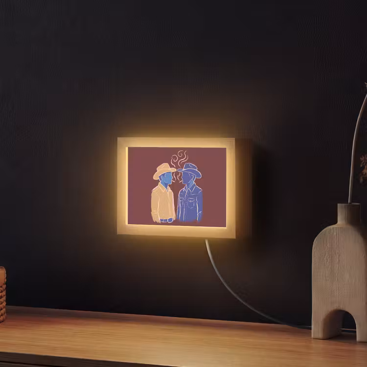 Lightbox - Wandlamp - Mensen - Profiel - Sigaret - Abstract - Kunst — 2