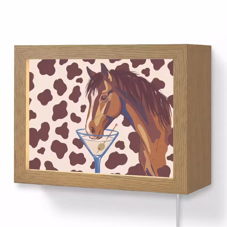 Lightbox - Wandlamp - Paard - Martini - Dieren - Abstract - Bruin — 1