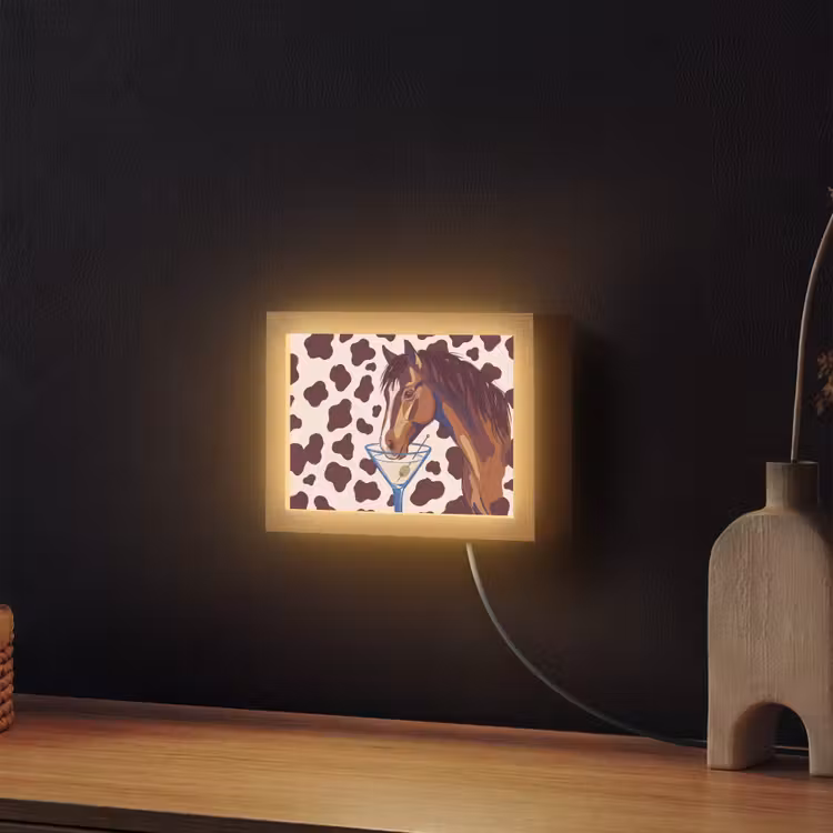 Lightbox - Wandlamp - Paard - Martini - Dieren - Abstract - Bruin — 2