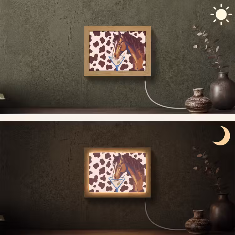 Lightbox - Wandlamp - Paard - Martini - Dieren - Abstract - Bruin — 3