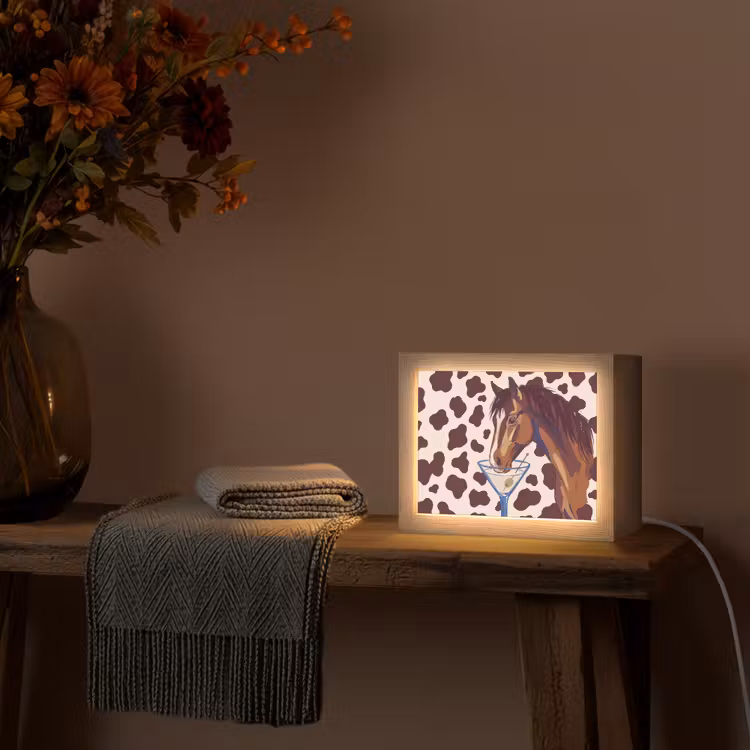 Lightbox - Wandlamp - Paard - Martini - Dieren - Abstract - Bruin — 5