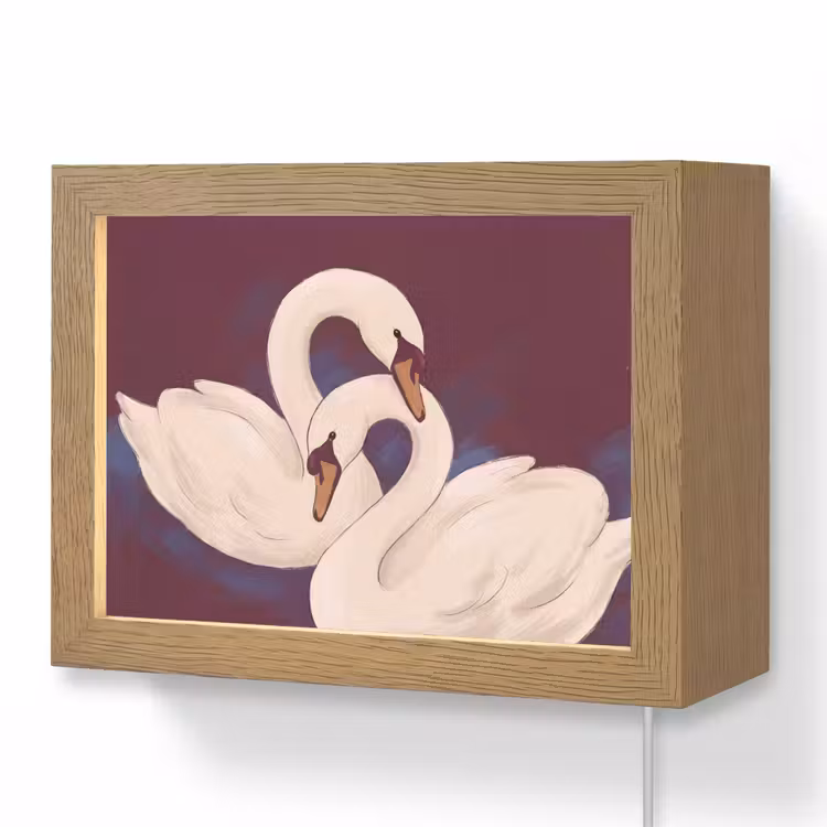 Lightbox - Wandlamp - Vogel - Koppel - Liefde - Abstract - Wit — 1