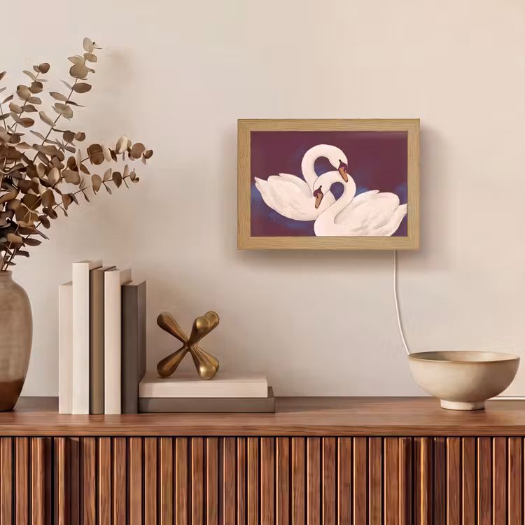 Lightbox - Wandlamp - Vogel - Koppel - Liefde - Abstract - Wit — 4