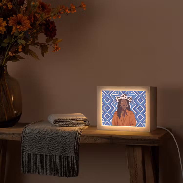 Lightbox - Wandlamp - Vrouw - Cowboyhoed - Portret - Modern - Blauw — 5