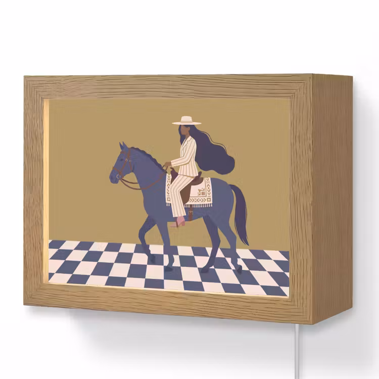 Lightbox - Wandlamp - Vrouw - Paard - Rijden - Modern - Abstract — 1