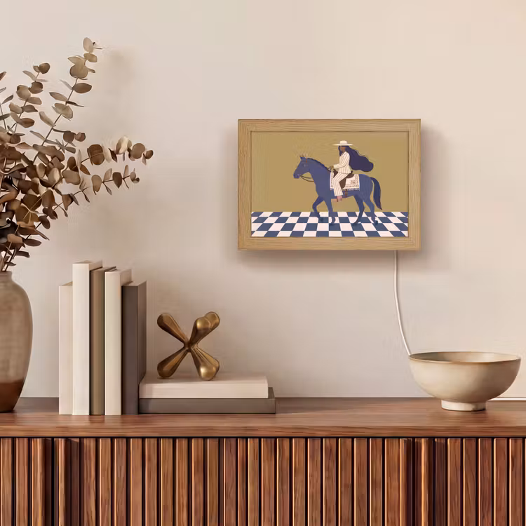 Lightbox - Wandlamp - Vrouw - Paard - Rijden - Modern - Abstract — 4