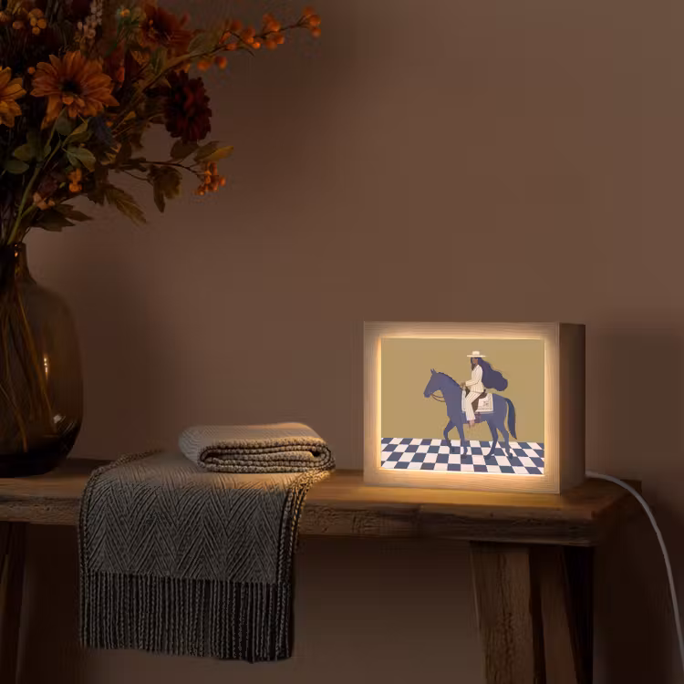 Lightbox - Wandlamp - Vrouw - Paard - Rijden - Modern - Abstract — 5