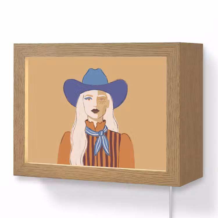 Lightbox - Wandlamp - Vrouw - Portret - Abstract - Kleurrijk - Modern — 1
