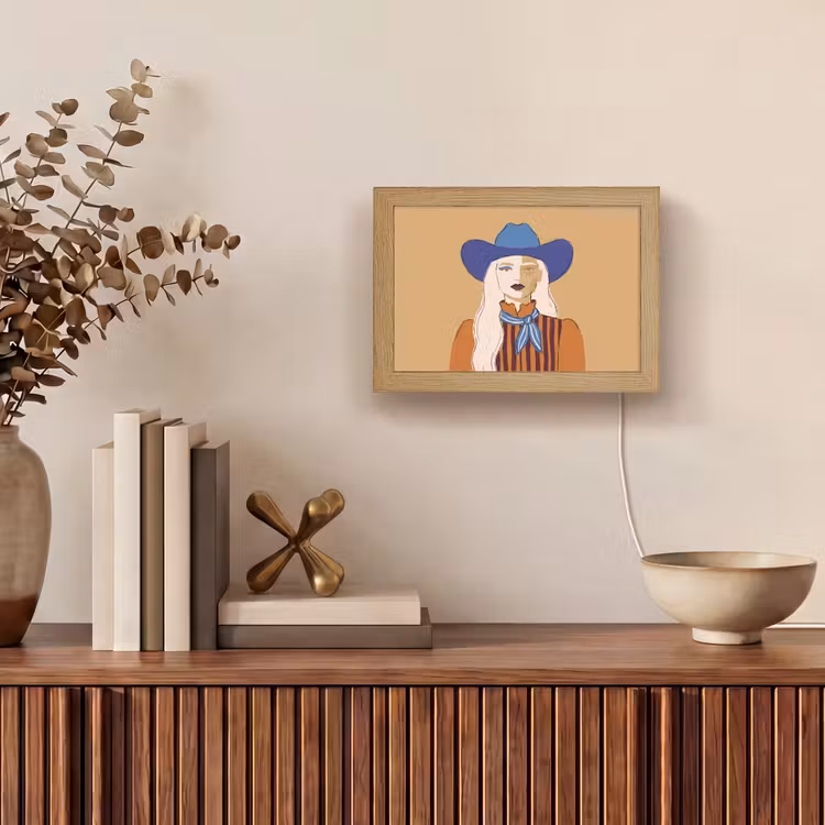 Lightbox - Wandlamp - Vrouw - Portret - Abstract - Kleurrijk - Modern — 4