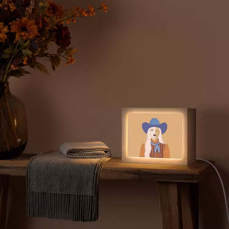 Lightbox - Wandlamp - Vrouw - Portret - Abstract - Kleurrijk - Modern — 5