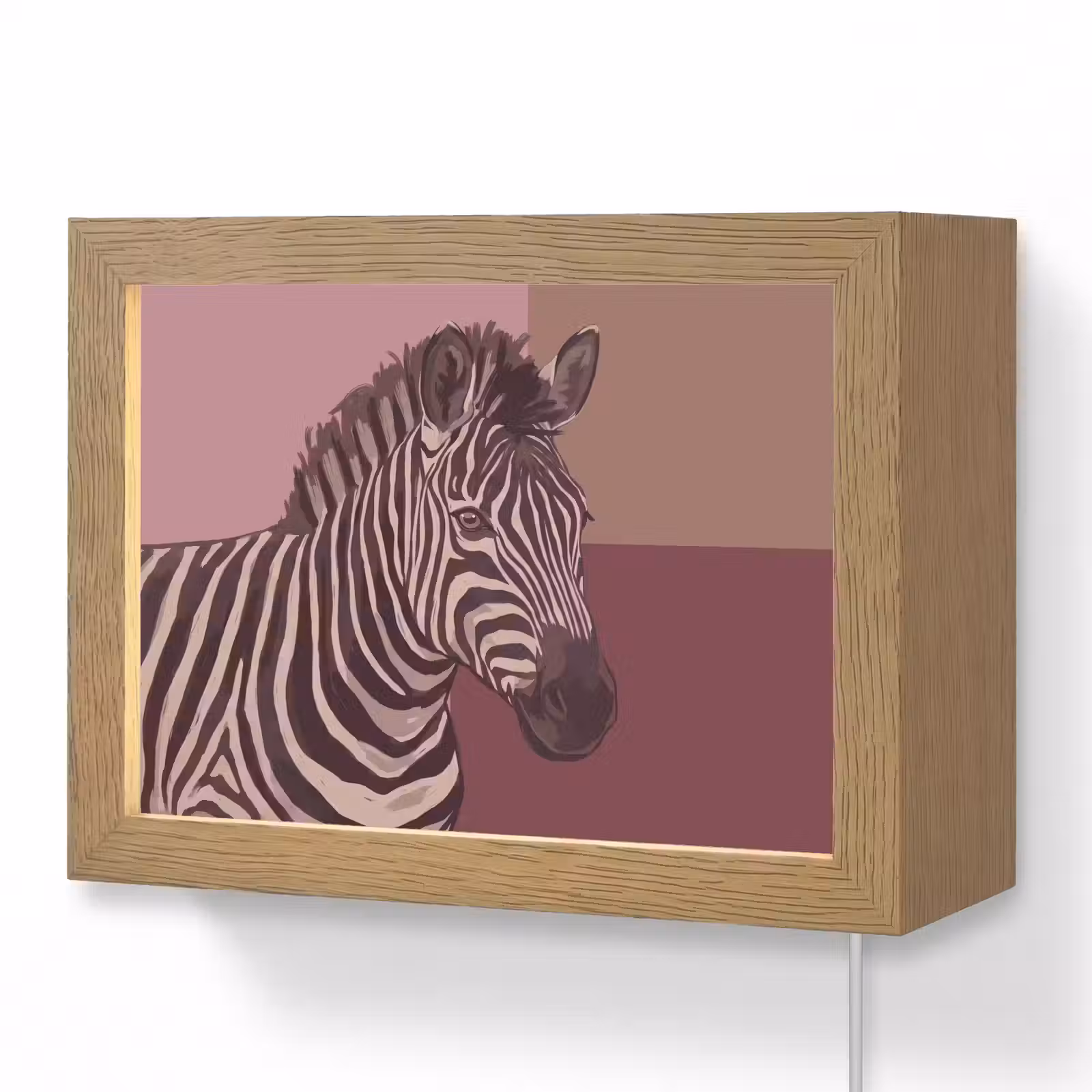 Lightbox - Wandlamp - Dieren - Zebrahoofd - Wildlife - Modern - Bruin — 1