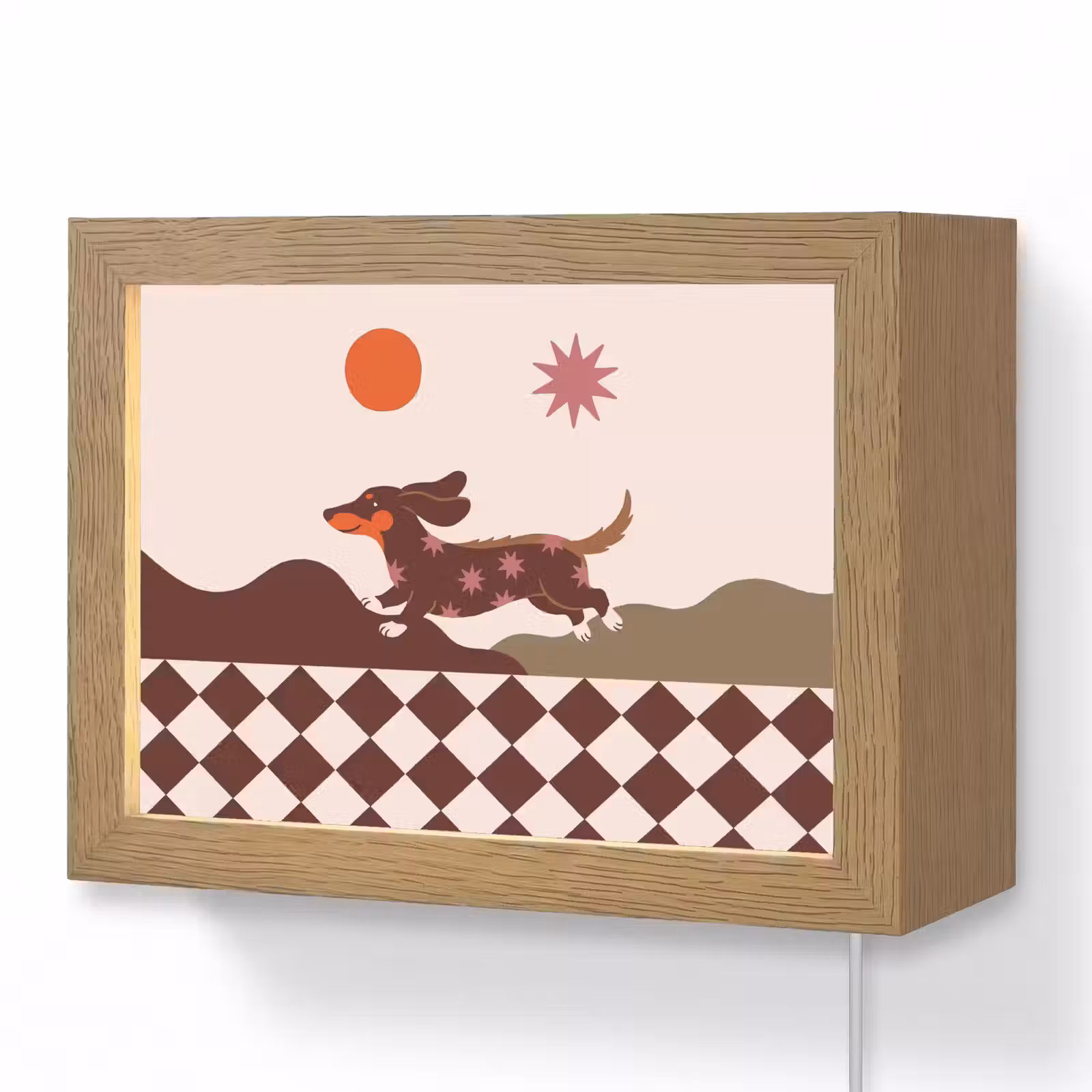 Lightbox - Wandlamp - Hond - Abstract - Dieren - Modern - Bruin — 1