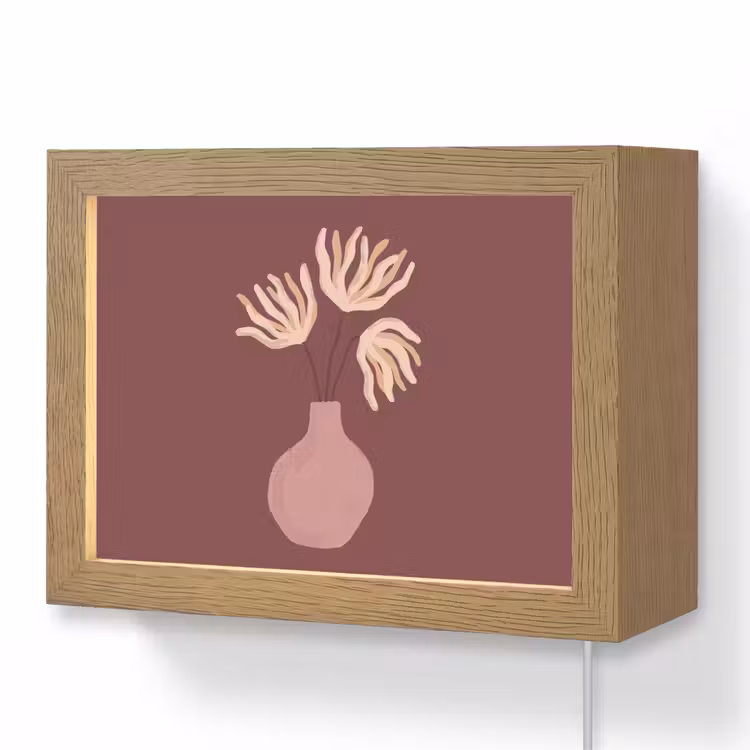 Lightbox - Wandlamp - Bloemen - Vaas - Abstract - Modern - Aardetinten — 1