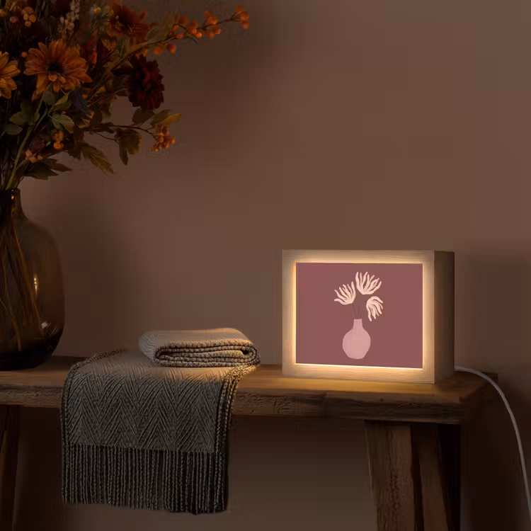 Lightbox - Wandlamp - Bloemen - Vaas - Abstract - Modern - Aardetinten — 5