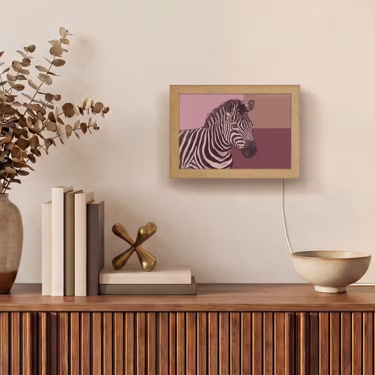 Lightbox - Wandlamp - Dieren - Zebrahoofd - Wildlife - Modern - Bruin — 4