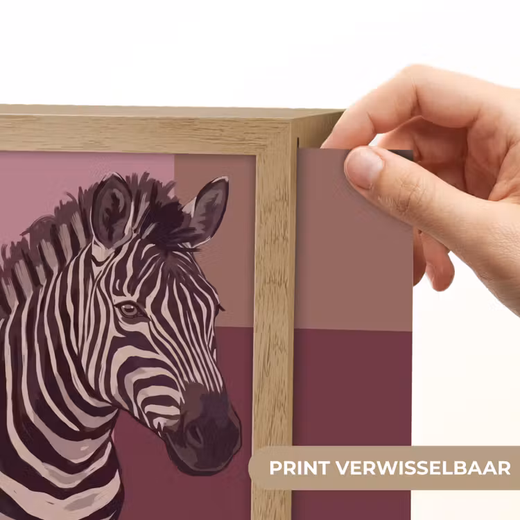 Lightbox - Wandlamp - Dieren - Zebrahoofd - Wildlife - Modern - Bruin — 6