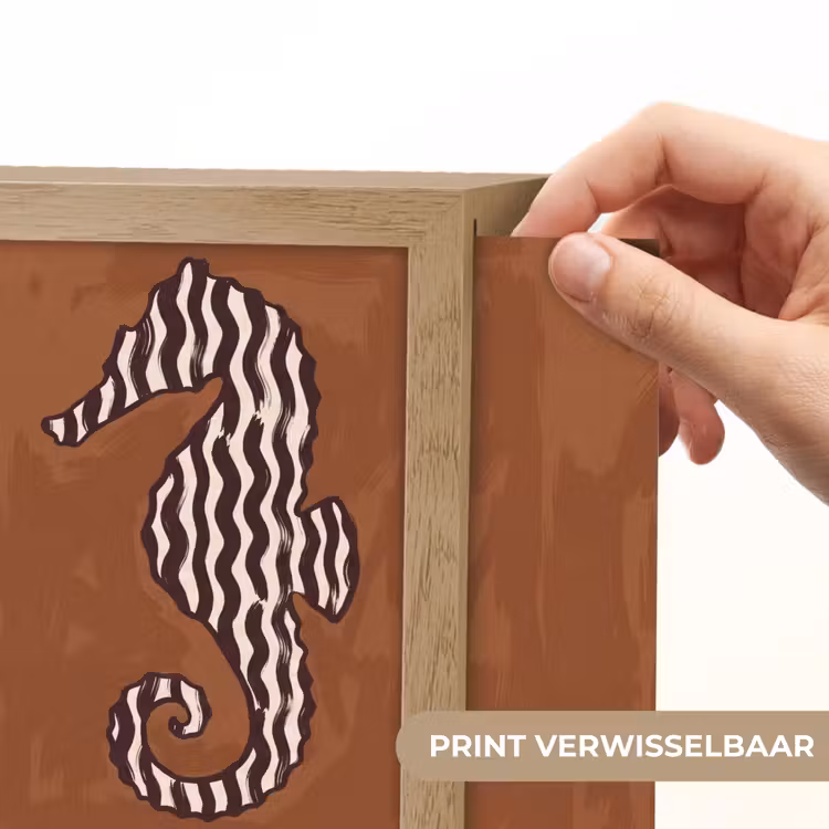 Lightbox - Wandlamp - Dieren - Zeepaardje - Abstract - Bruin - Strepen — 6