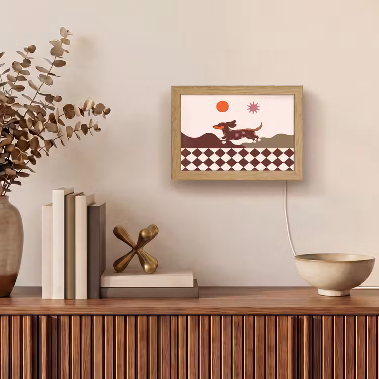 Lightbox - Wandlamp - Hond - Abstract - Dieren - Modern - Bruin — 4