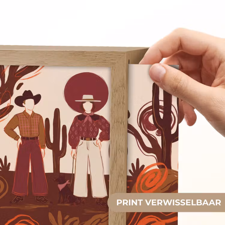 Lightbox - Wandlamp - Mensen - Cowboykleding - Westerse stijl - Illustratie - Bruin — 6