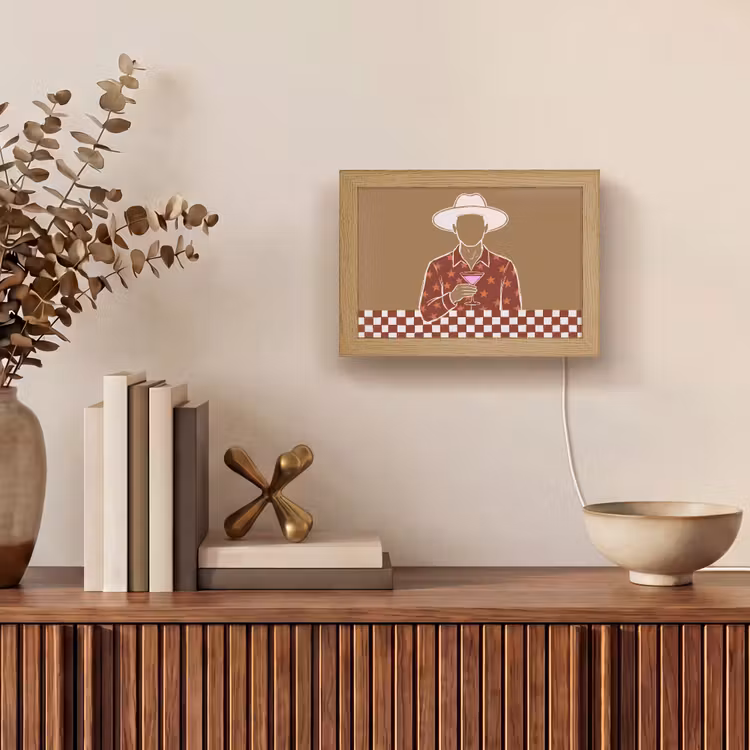 Lightbox - Wandlamp - Mensen - Hoed - Cocktail - Abstract - Modern — 4