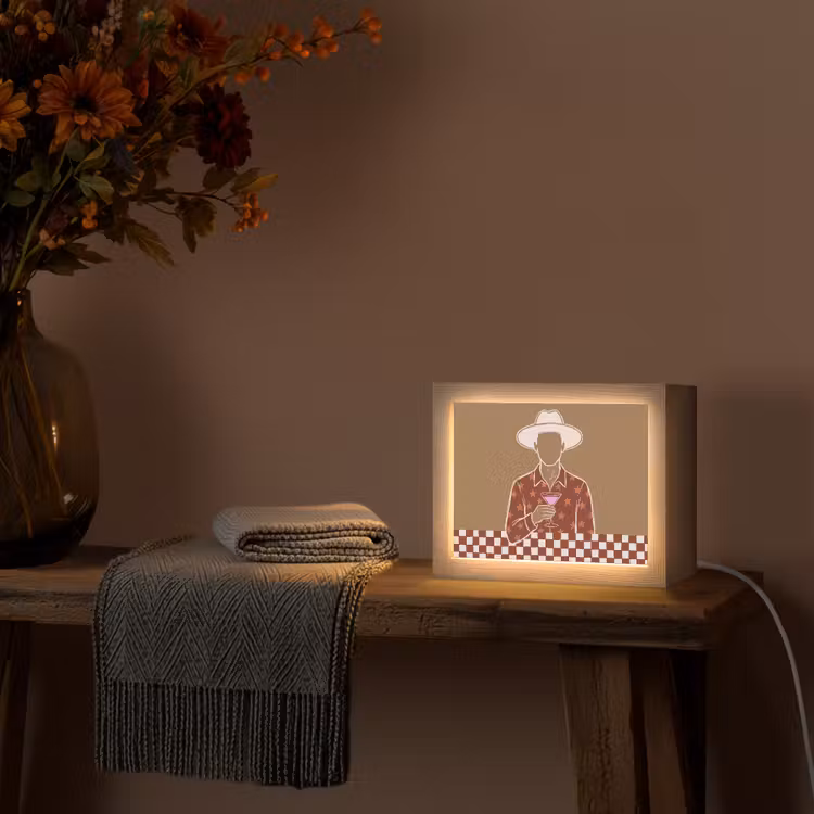Lightbox - Wandlamp - Mensen - Hoed - Cocktail - Abstract - Modern — 5