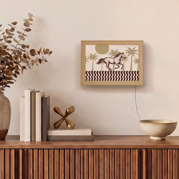 Lightbox - Wandlamp - Paard - Galopperend - Woestijn - Illustratie — 4