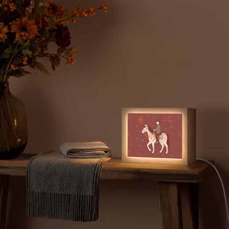 Lightbox - Wandlamp - Paard - Ruiter - Sterren - Nacht - Illustratie — 5
