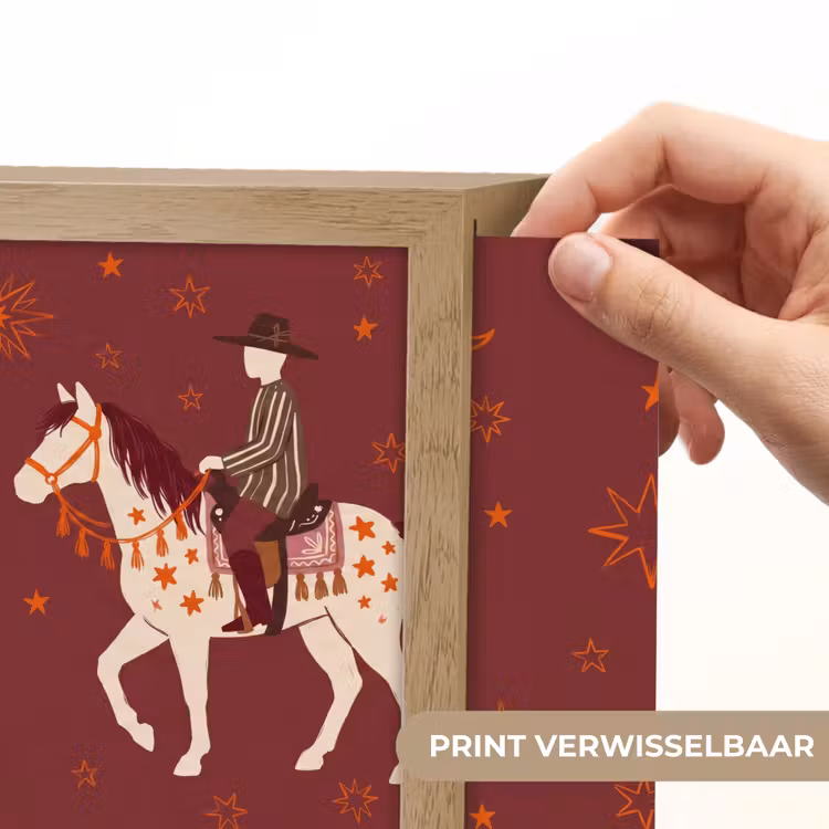 Lightbox - Wandlamp - Paard - Ruiter - Sterren - Nacht - Illustratie — 6