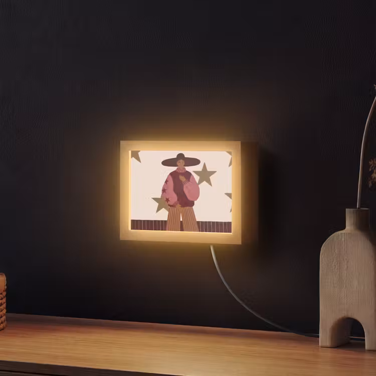 Lightbox - Wandlamp - Vrouw - Hoed - Abstract - Modern - Portret — 2