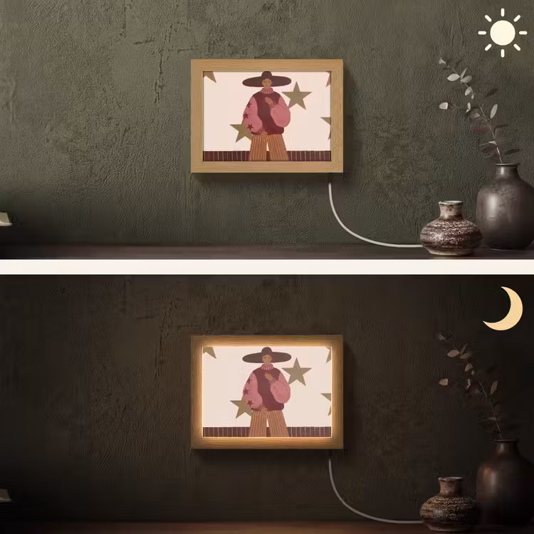 Lightbox - Wandlamp - Vrouw - Hoed - Abstract - Modern - Portret — 3