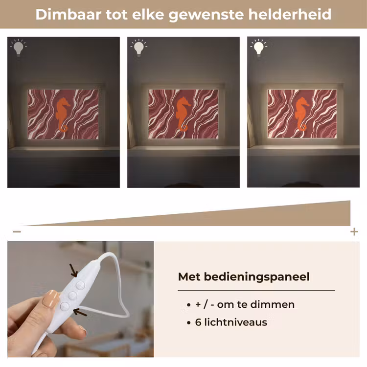 Lightbox - Wandlamp - Zeepaardje - Golven - Zeeleven - Abstract - Oranje — 8