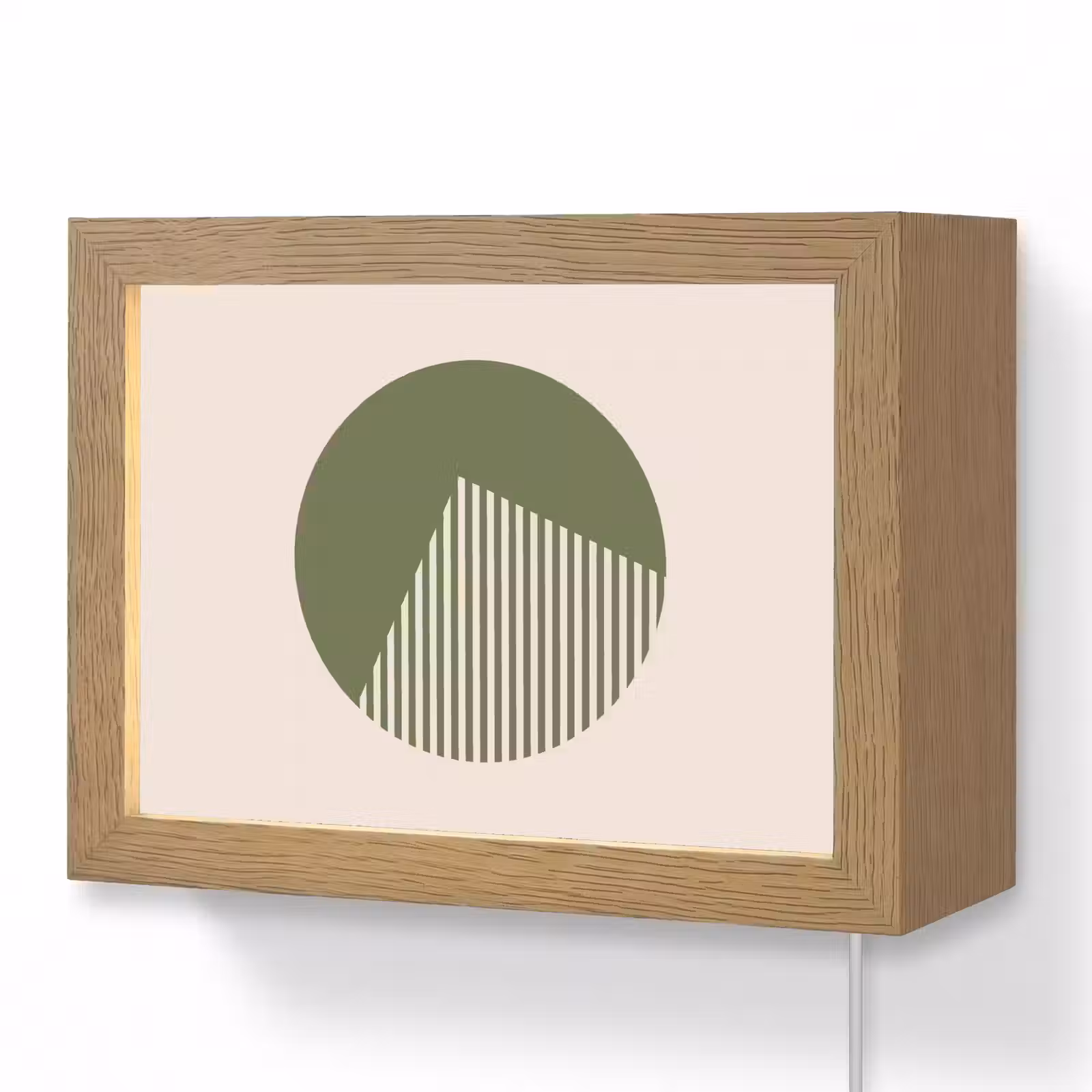 Lightbox - Wandlamp - Cirkel - Strepen - Geometrisch - Abstract - Groen — 1