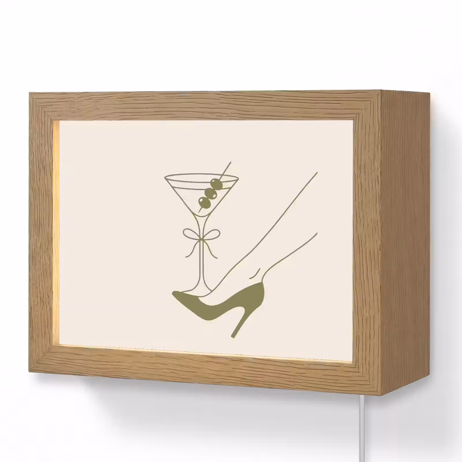 Lightbox - Wandlamp - Drank - Martini - Hoge hak - Mode - Groen — 1