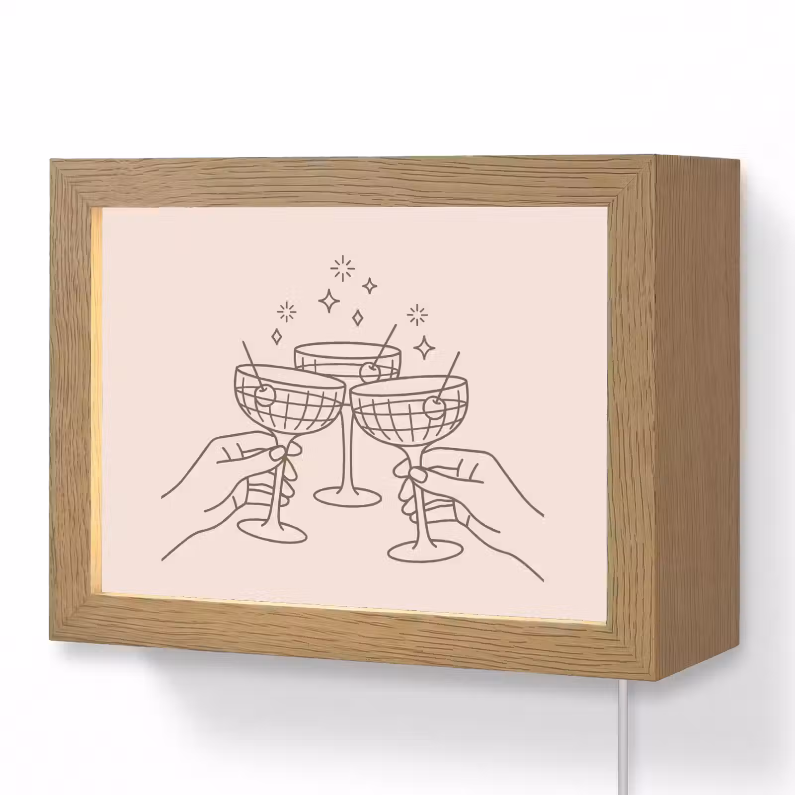 Lightbox - Wandlamp - Drankjes - Feest - Proosten - Minimalistisch - Groen — 1