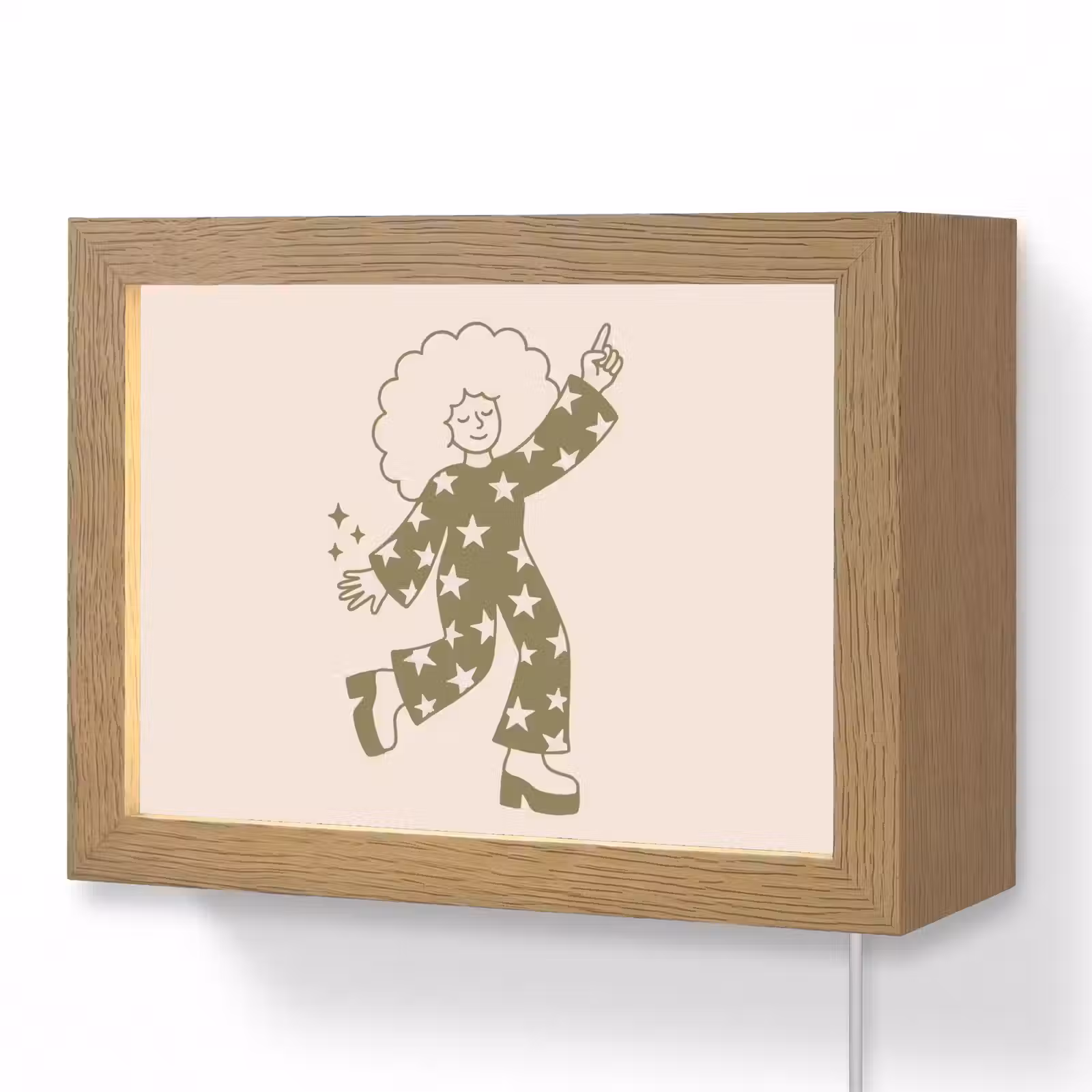 Lightbox - Wandlamp - Mensen - Dansend - Feest - Vintage - Groen — 1