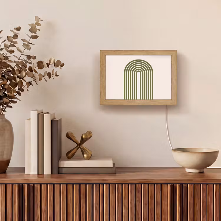 Lightbox - Wandlamp - Abstract - Bogen - Modern - Groen - Kunst — 4