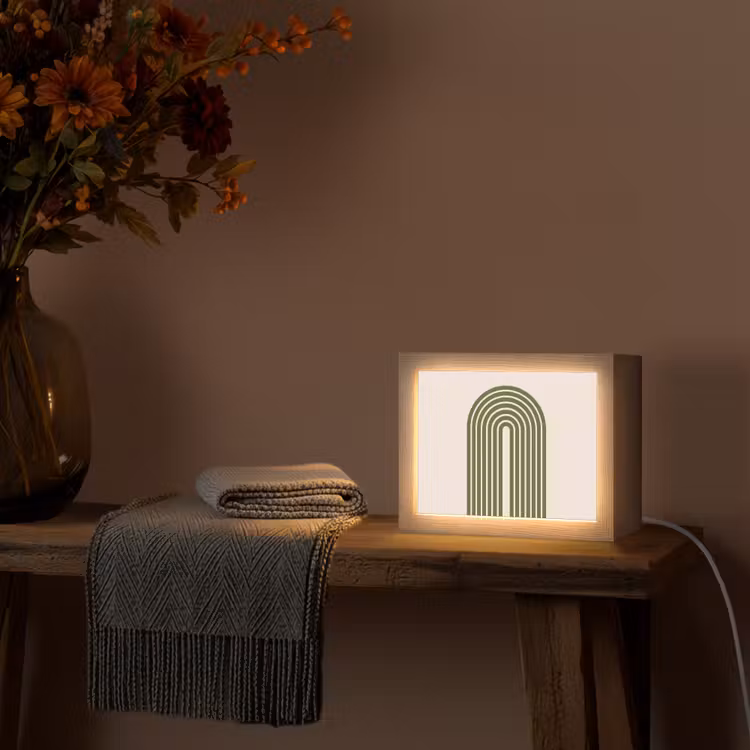 Lightbox - Wandlamp - Abstract - Bogen - Modern - Groen - Kunst — 5
